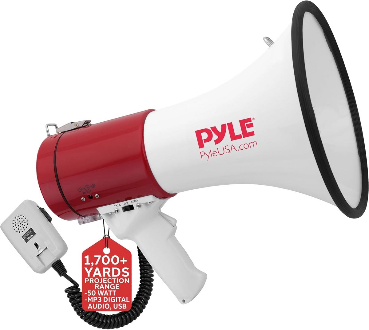 Draagbare Megaphone Luidspreker 50 Watt met Sirene - Ideaal voor Sport en Veiligheid