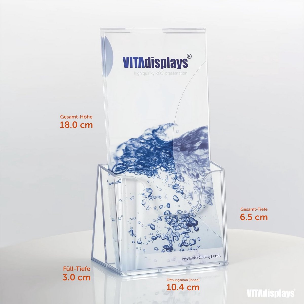 Tabelfolderhouder voor DIN lang en trifold flyers - 2 stuks brochurehouder