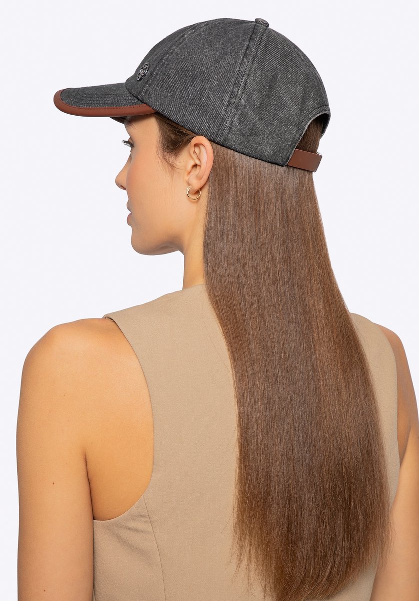 Wittchen - Unisex Grijs-Bruine Katoenmuts - Contrasterende Rand - Verstelbare Band