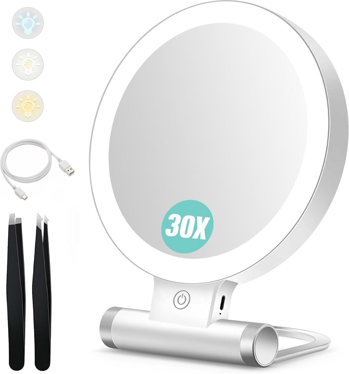 Dubbelzijdige Vergrotingsspiegel - Make-up en Cosmetica Tafelspiegel (30 cm)