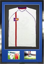 3D Shirt Display Lijst met Dubbele Passe-Partout voor Sportshirts en T-shirts - Glanzend Zwart