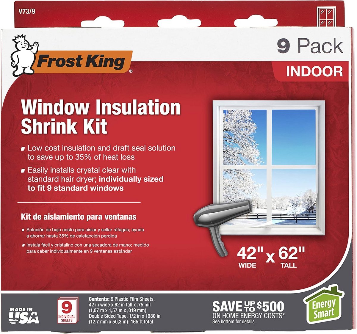 Krimpraamset voor Binnen 102 cm x 62 cm - 9-Pack
