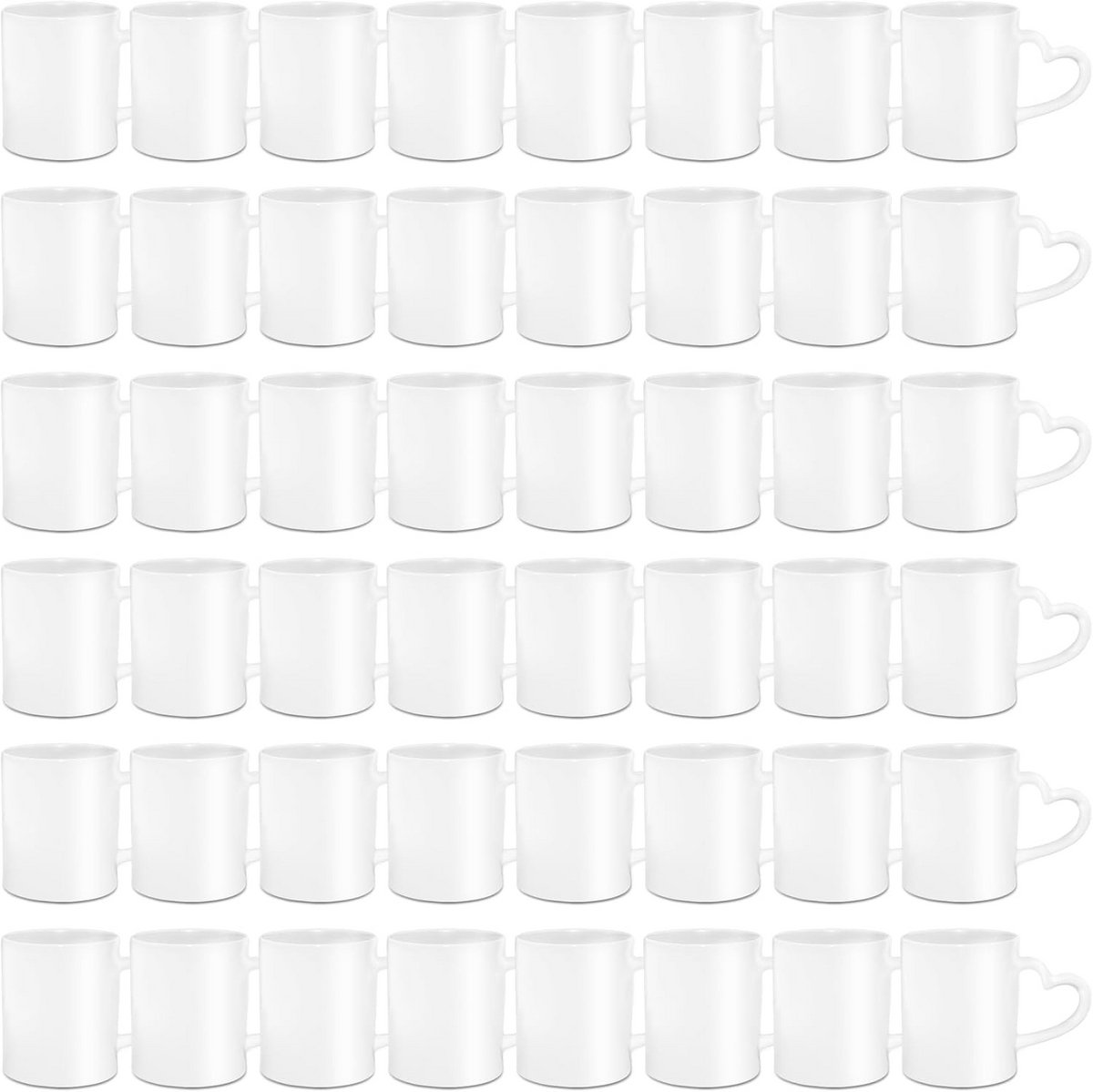 Set van 48 Sublimatie Keramische Witte Koffiemokken 11oz - Ideaal voor Bedrukken