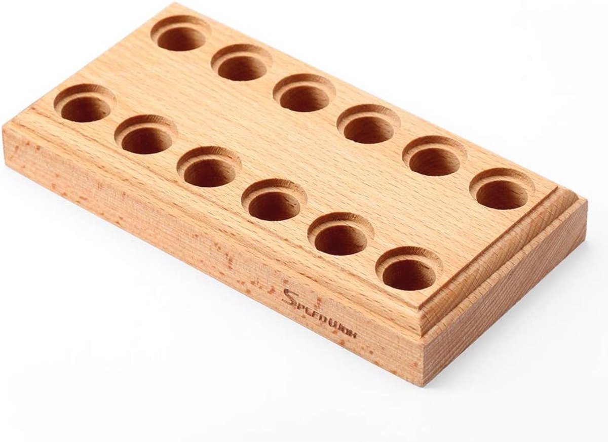 Houten Tang Blok Organizer voor 6 Tangen met 12 Gaten