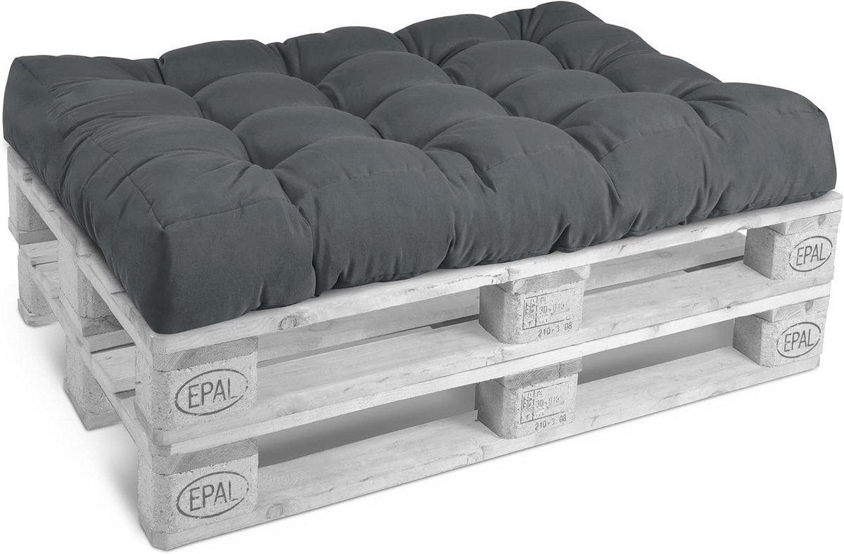 Verstelbare Pallet Kussen - Zitkussen voor Pallet Sofa - Kussen Grafietgrijs - Kwaliteitsmatras voor Palletmeubels