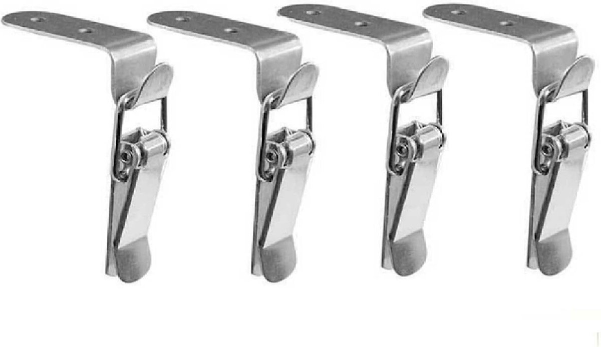 - Kantelsluiting Veersluiting RVS - 4-Pack - Gereedschapskoffer Lade Kast Box