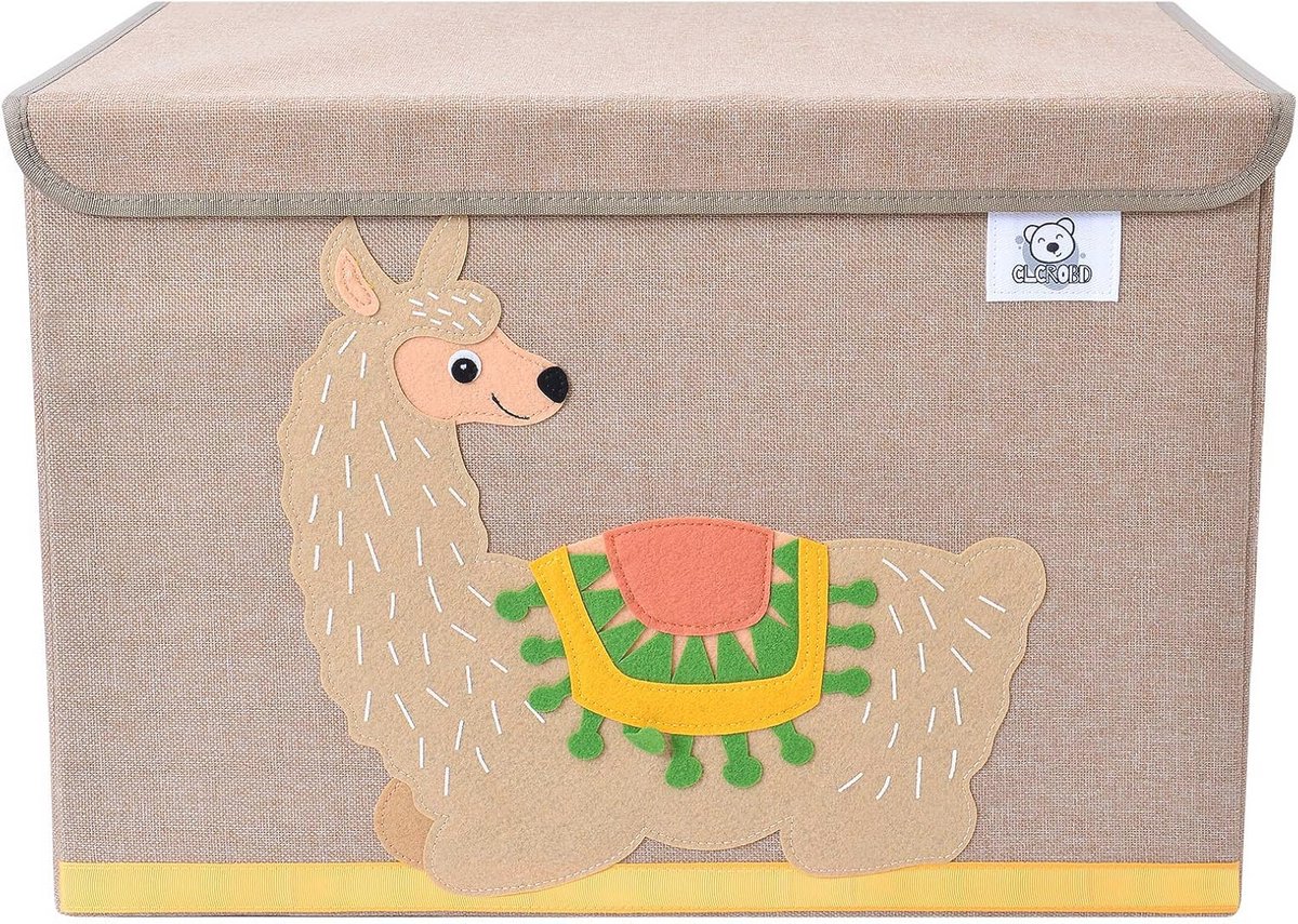 Opvouwbare grote speelgoedkist voor kinderen met dierenmotief – Organiseer en berg speelgoed, boeken en kleren op in stijl