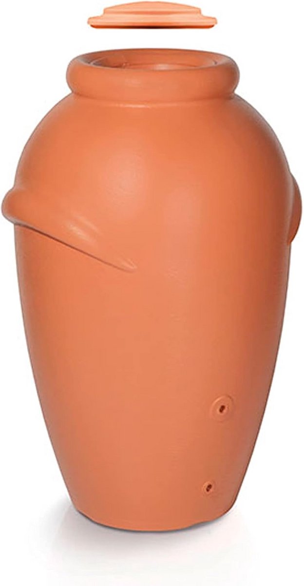 Grote Regenwaterton 440 Liter Kunststof Tuin met Kraan Aansluiting Terracotta