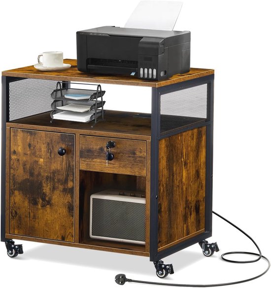 Archiefkast - Industriële Stijl - Vintage Bruin-Zwart