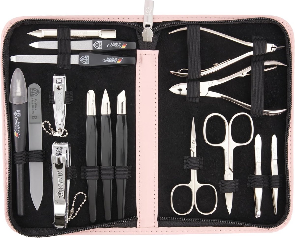 16-delige Manicure en Pedicure Set in Hoogwaardige Kunstleren Etui