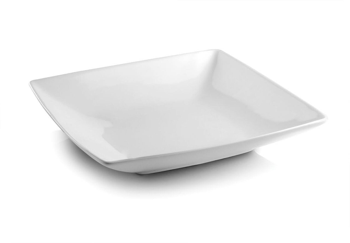 BonBistro Diepe Borden / Pastaborden Yong Squito 22 x 22 cm - Wit - 6 stuks
