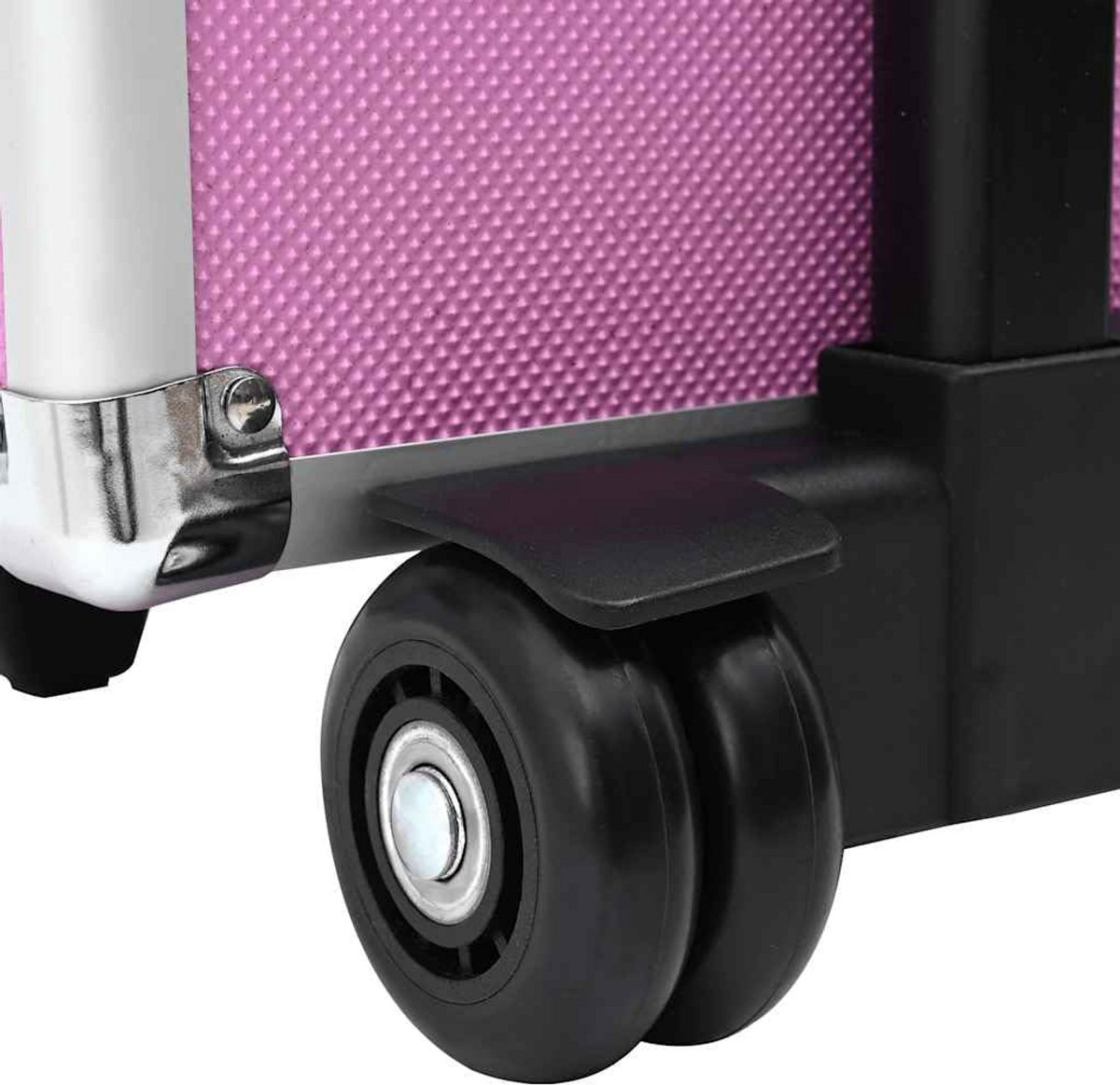 Grote Make-up Trolley met Wielen en Uitschuifbare Vakken - Roze