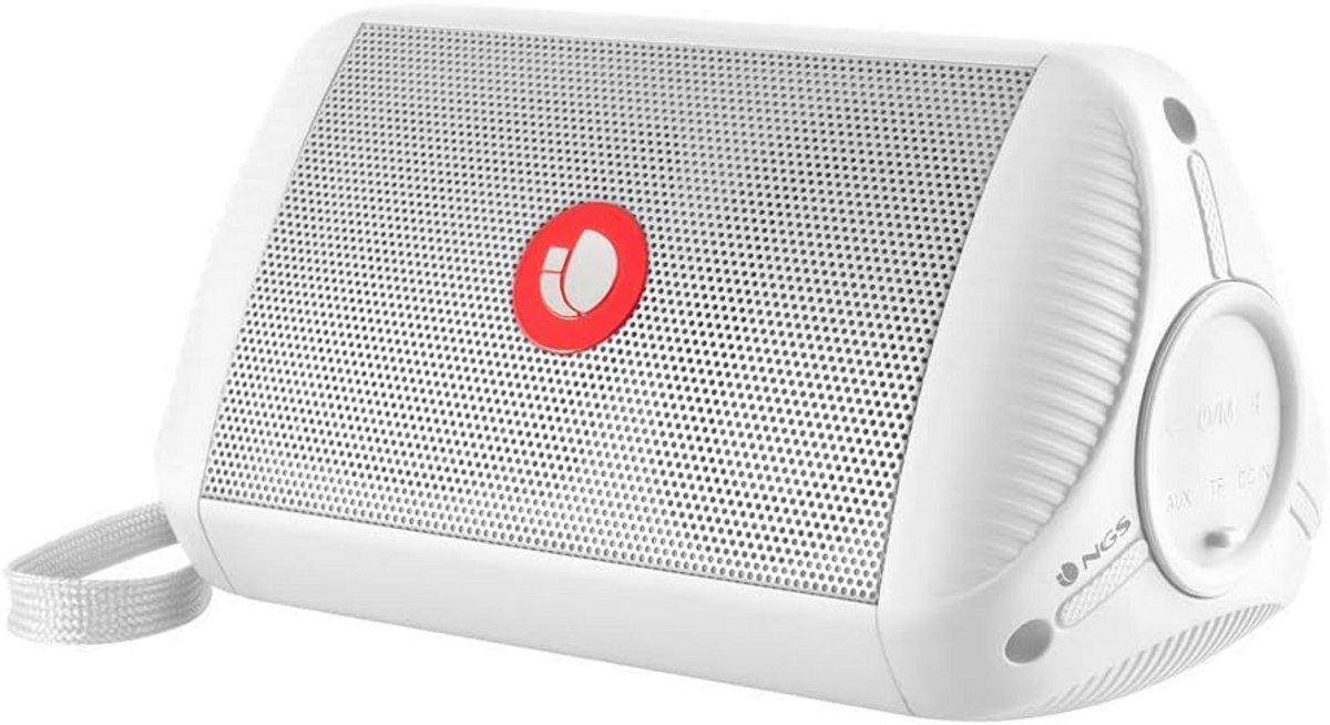 Draagbare Bluetooth-luidspreker – 10 W, 7 uur speeltijd, IPX4 waterdicht, AUX en micro-SD, wit
