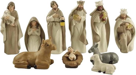Crèche de noël dkd home decor ensemble de figurines résine multicouleur
