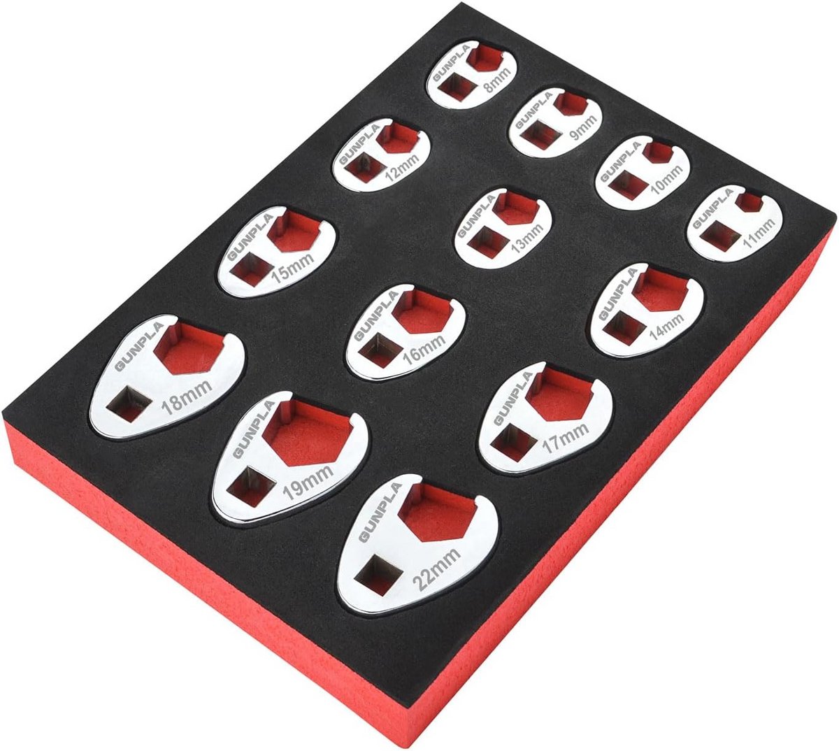 Crowfoot Wrench Set - 13 Stuks - 8-22mm - Open End Drive - Metrische Flare Moer - Chroom Molybdeen Staal - Roestbestendig - Tool Kit - Driver - Kraaien Voetsleutel - Sleutels