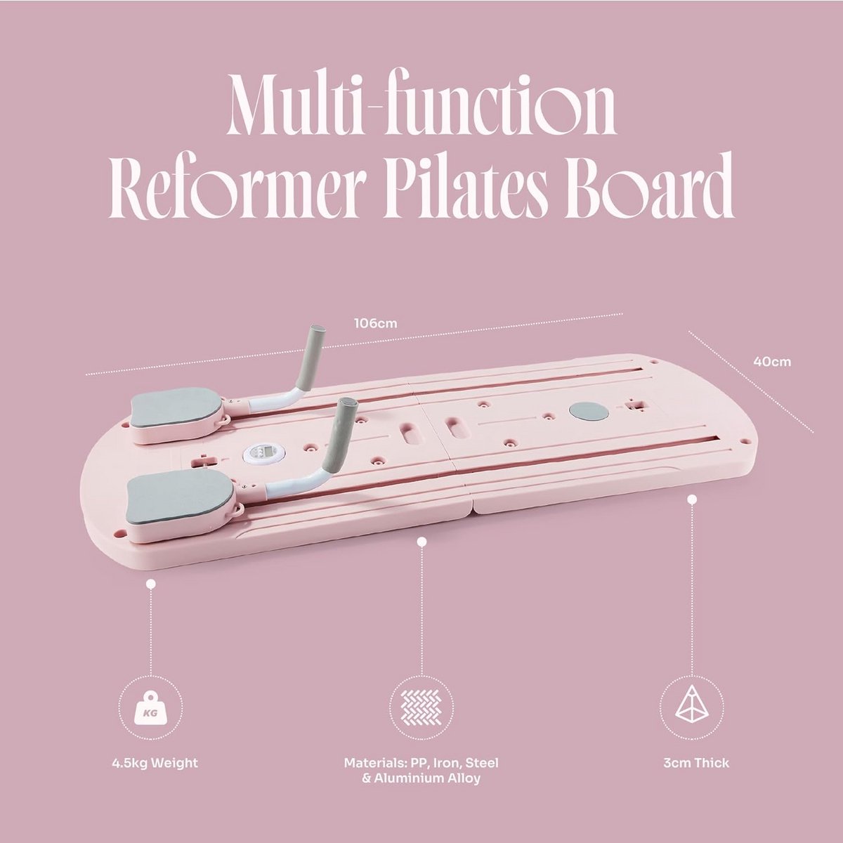 Opvouwbaar Pilates Reformer Machine met Weerstandsbanden - afbeelding 3