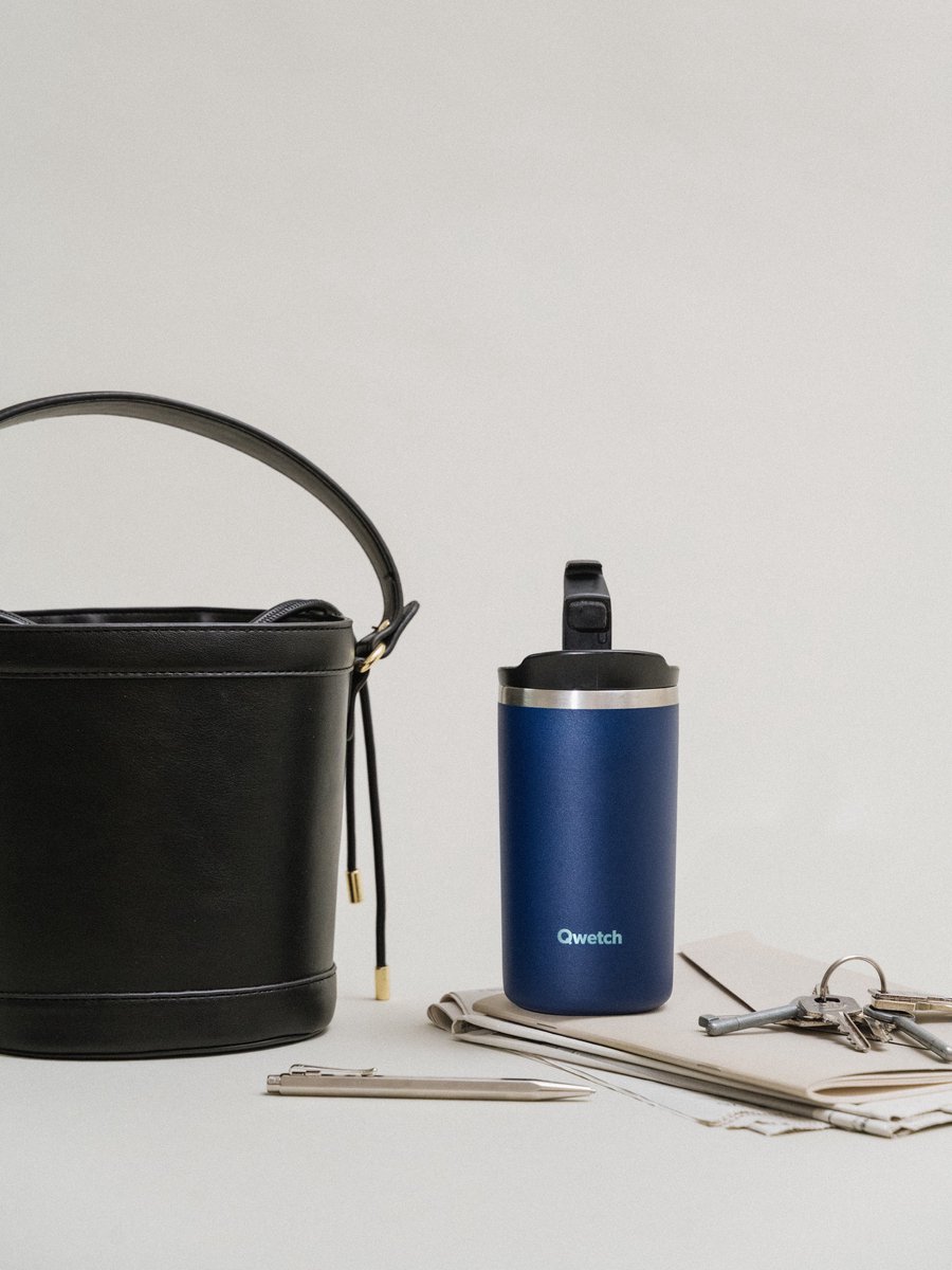 Qwetch - Travel Mug isotherm - Matt Blauw - 470ml