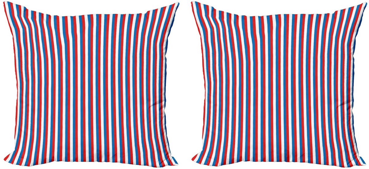 ABAKUHAUS Harbor-strepen kussenhoezen – 2x45 cm – dubbelzijdig Violetblauw