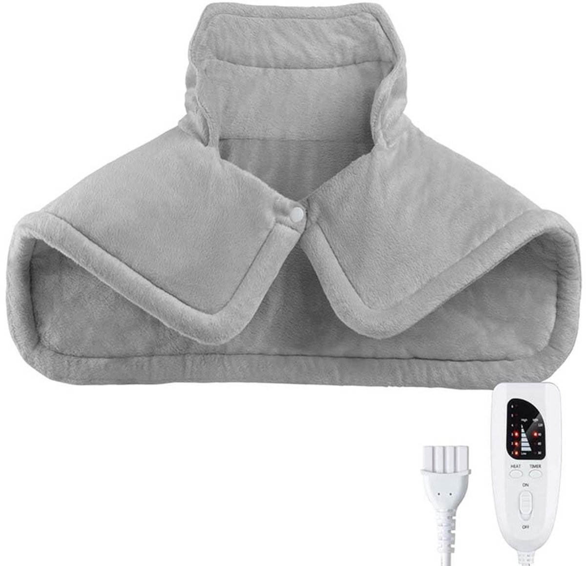 Voetenwarmer - Elektrische Voetverwarmer - Voetenverwarmer - Verwarmende Pad en Lombarische Verwarmende Band, 6 Warmteniveaus met Massager, Grijs