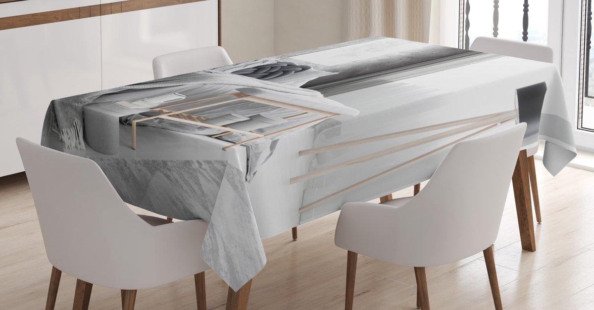 ABAKUHAUS Tafelkleed 140x200 – Satijn, Wit, Wasbaar, Duurzaam