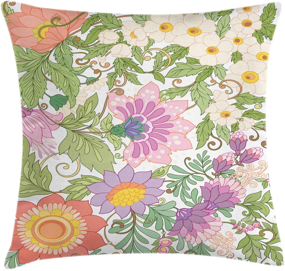 ABAKUHAUS Kussenhoes Bloemen-Nostalgie – 45x45 cm – dubbelzijdig bedrukt – veelkleurig Mehrfarbig