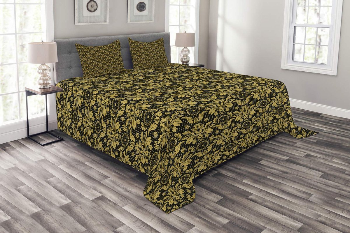 ABAKUHAUS Damast Deken Set – 220x220 cm – 2 kussenhoezen – Multicolor