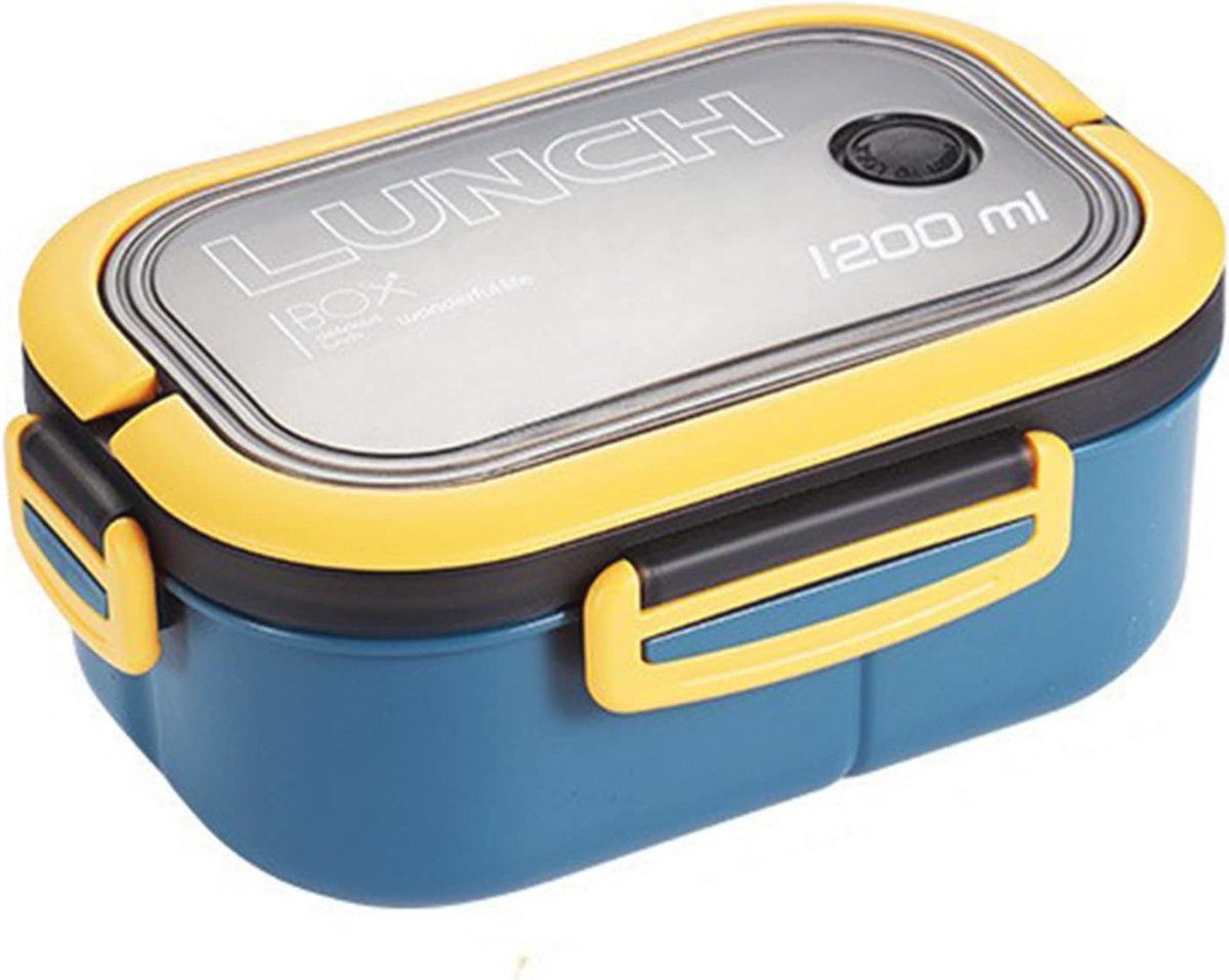 Dubbellaags Duurzame Lunchbox Set met Compartmenten - Lekvrij en Perfect voor Onderweg