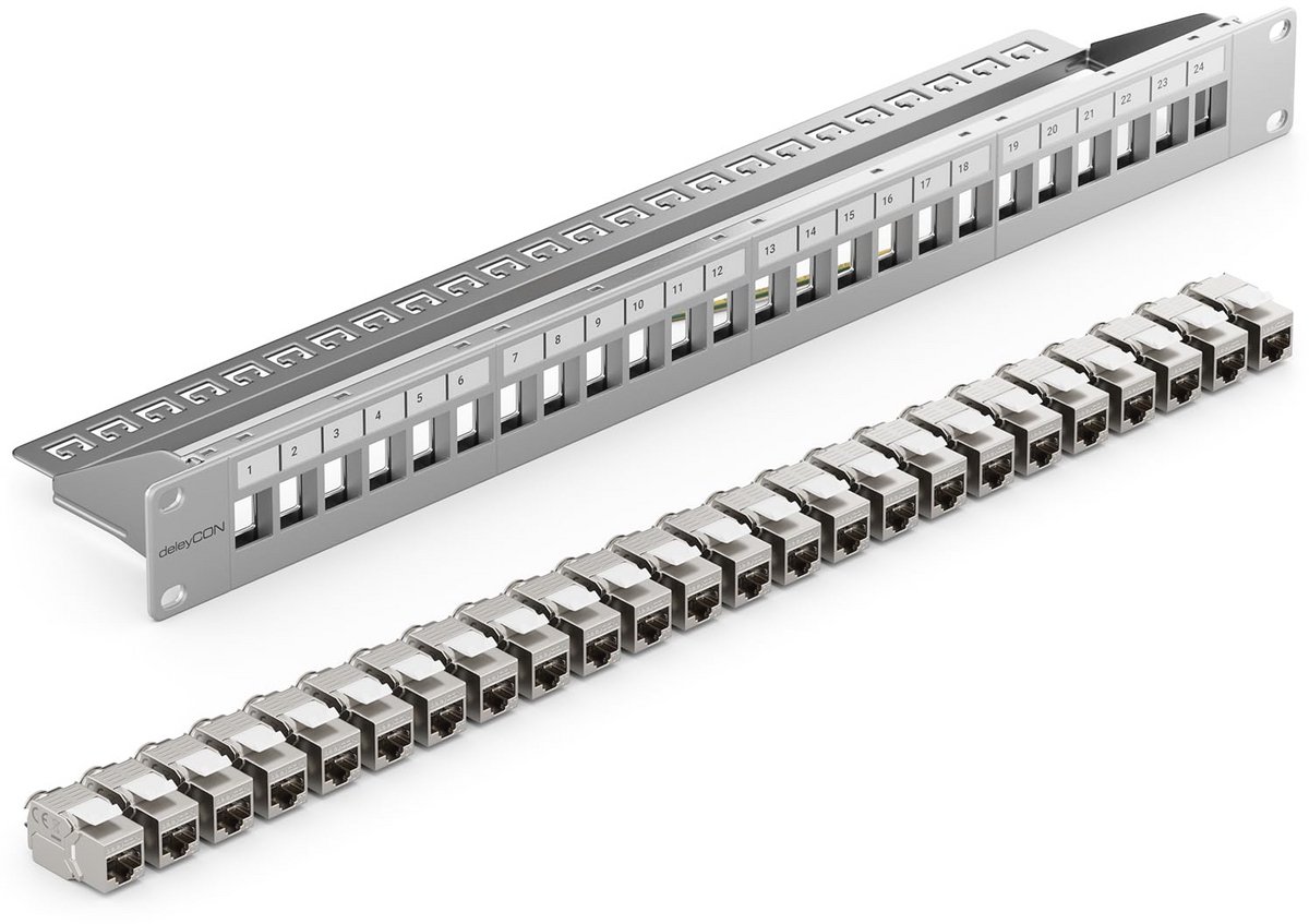 24 Port CAT 7 Patch Panel met Keystone Modules - 10 Gbit/s Netwerkoplossing voor Rackinstallatie