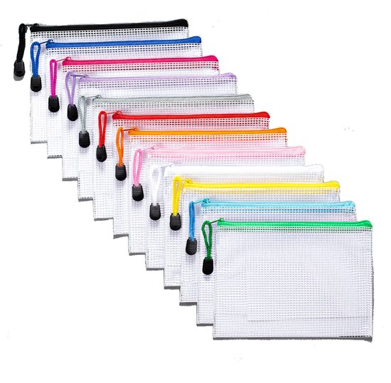 Pochette de documents A5, 12 pièces, pochette de documents avec fermeture éclair