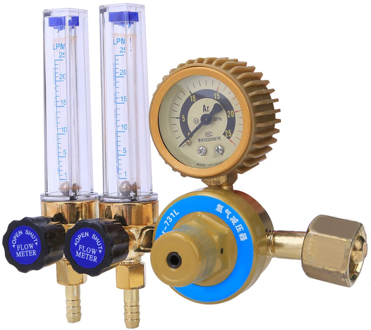 0,25 MPa Argon Gas Drukregelaar Regelaar Dubbele Meter Lasaccessoire 0,25 MPa Argon Gas