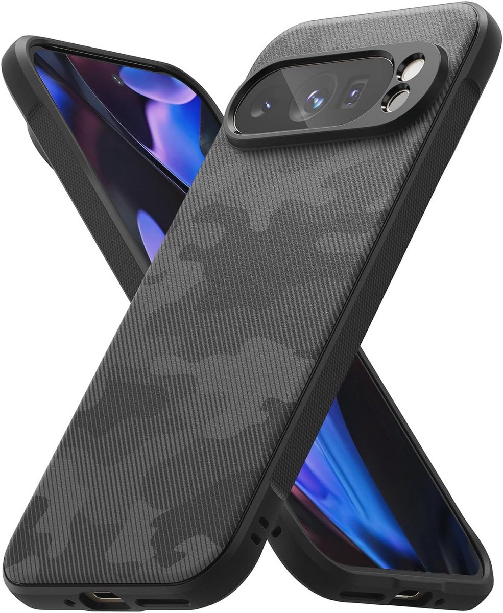 Flexibele TPU Hoes voor Google Pixel 9 Pro - Schokbestendig en Antislip met Matte Afwerking - Camo Zwart