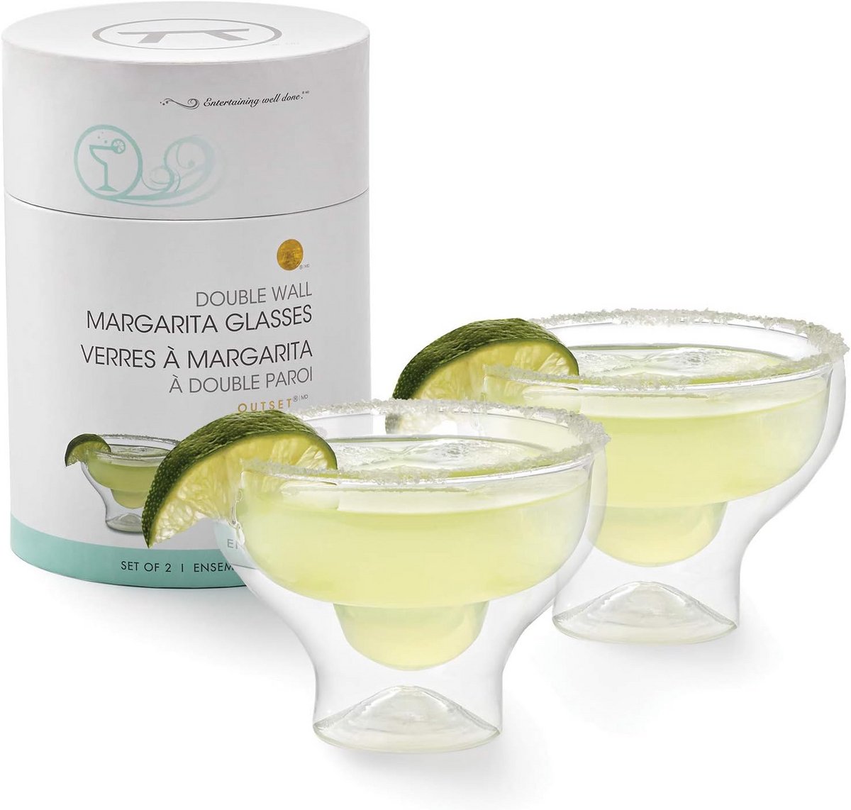 Margarita-glazen set van borosilicaatglas - Dubbelwandig en duurzaam