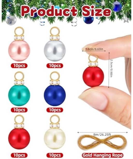 6 voet kerstbal slinger ornamenten, rode bal ornament slinger, onbreekbare ornament bal slinger, huisdecoratie krans, vakantie feesten decor voor mantel, boom en feestelijke huisdecoraties