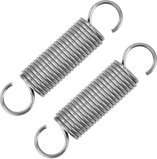 GUNGY Trekveren 80 mm trekveer dubbele haak van roestvrij staal draaddiameter 2 mm buitendiameter 18 mm trein 8,3 kg 2 stuks GUNGY Trekveren 80 mm trekveer dubbele haak van roestvrij staal draaddiameter 2 mm buitendiameter 18 mm trein 8,3 kg 2 stuks