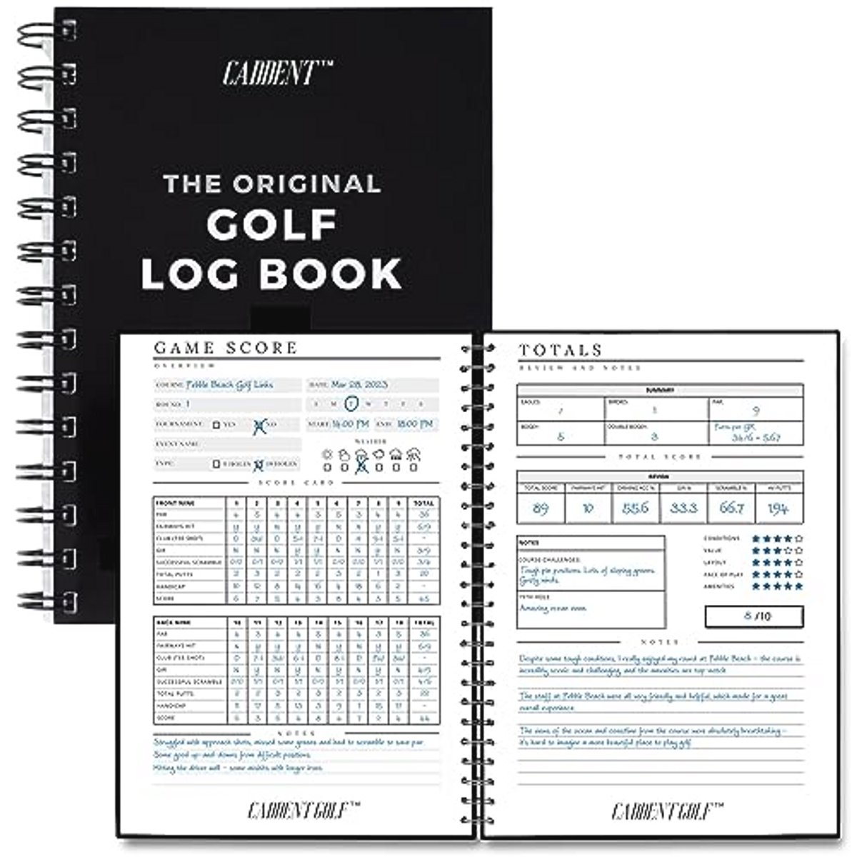 Draadgebonden Golfnotitieboekje met 150 Pagina's - Ideaal voor Oefenstatistieken en Ronde Logboeken
