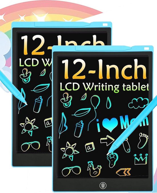 Electight 2x LCD Schrijfbord 12 Inch – Kleurrijk, Oogvriendelijk En Handig Voor Kinderen