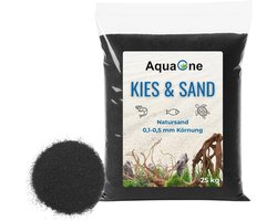 Aquariumzand, 20 kg, zwart, 0,1 - 0,5 mm, premium kwartszand voor aquascaping