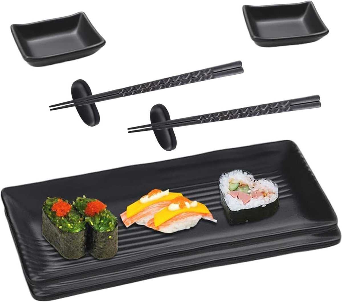Sushi Servies 8-delig met Dipschalen en Eetstokjes voor 2 Personen