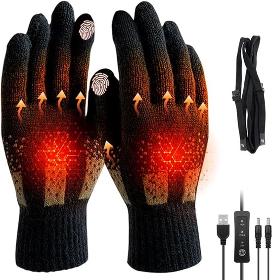 Ertisa USB Verwarmde Handschoenen met verborgen zak, Reflecterend