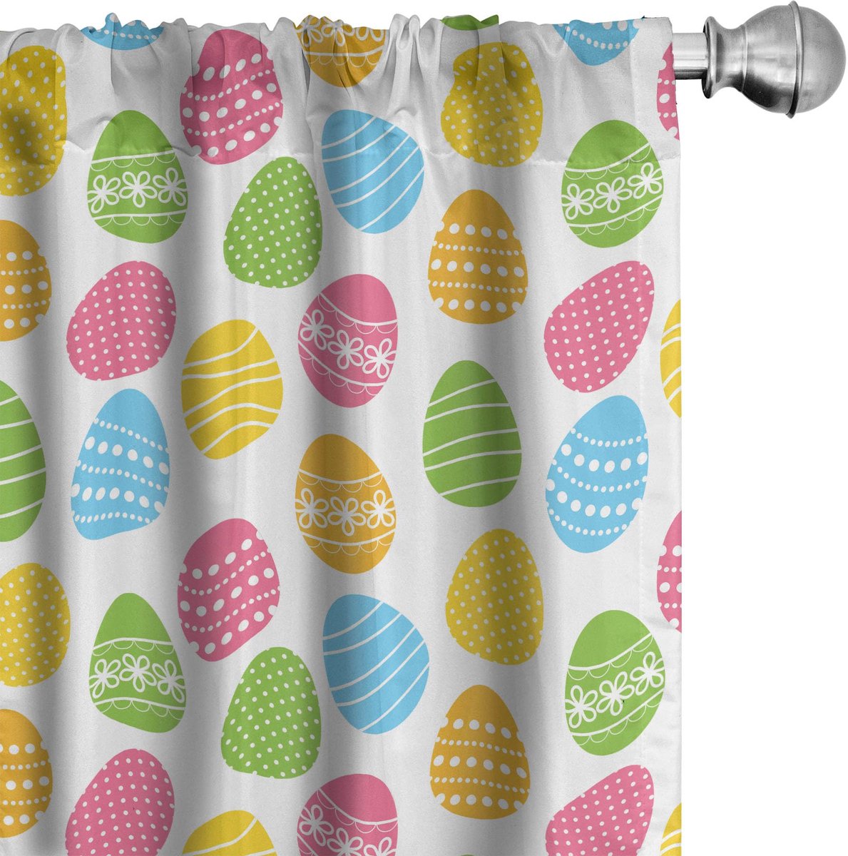 ABAKUHAUS Paasgordijnen – 2x75x175 cm – microvezel – Meerkleurig
