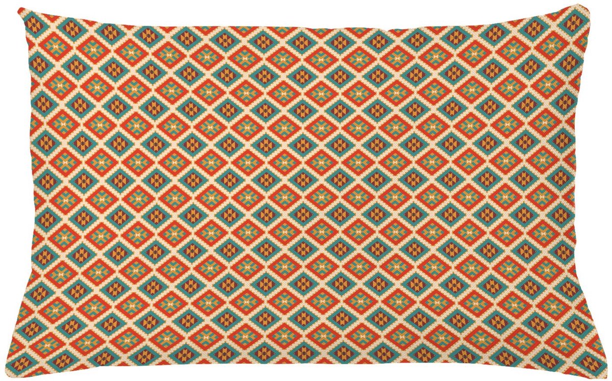 ABAKUHAUS Mexicaanse Kussenhoes – Beidzijdig bedrukt – 65x40 cm – Multicolor