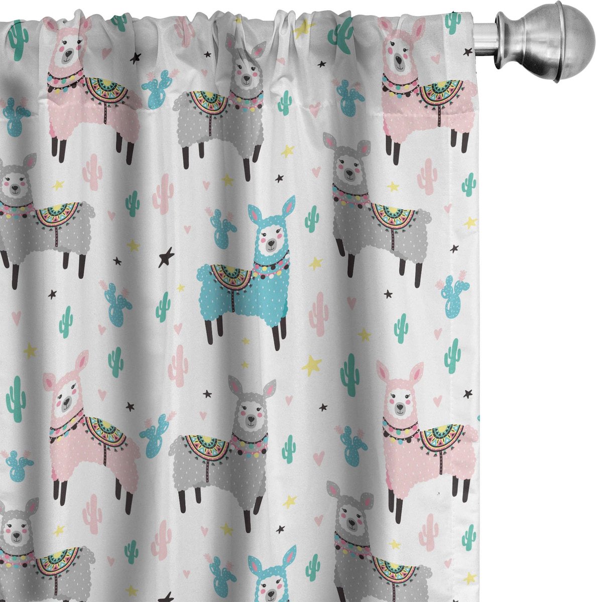 ABAKUHAUS Lama Gordijnen – 2x75x225 cm, Multi-kleur, microvezel Mehrfarbig