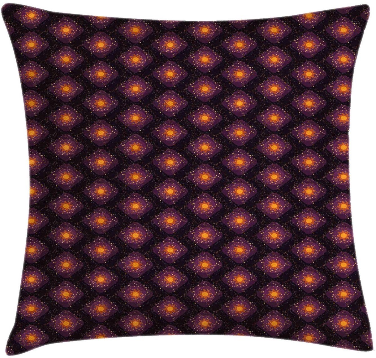 ABAKUHAUS Abstrakt Kussenhoes – Ronde, Vierkante en Spots – 50x50 cm – koksgrijs en Marigold Koksgraue
