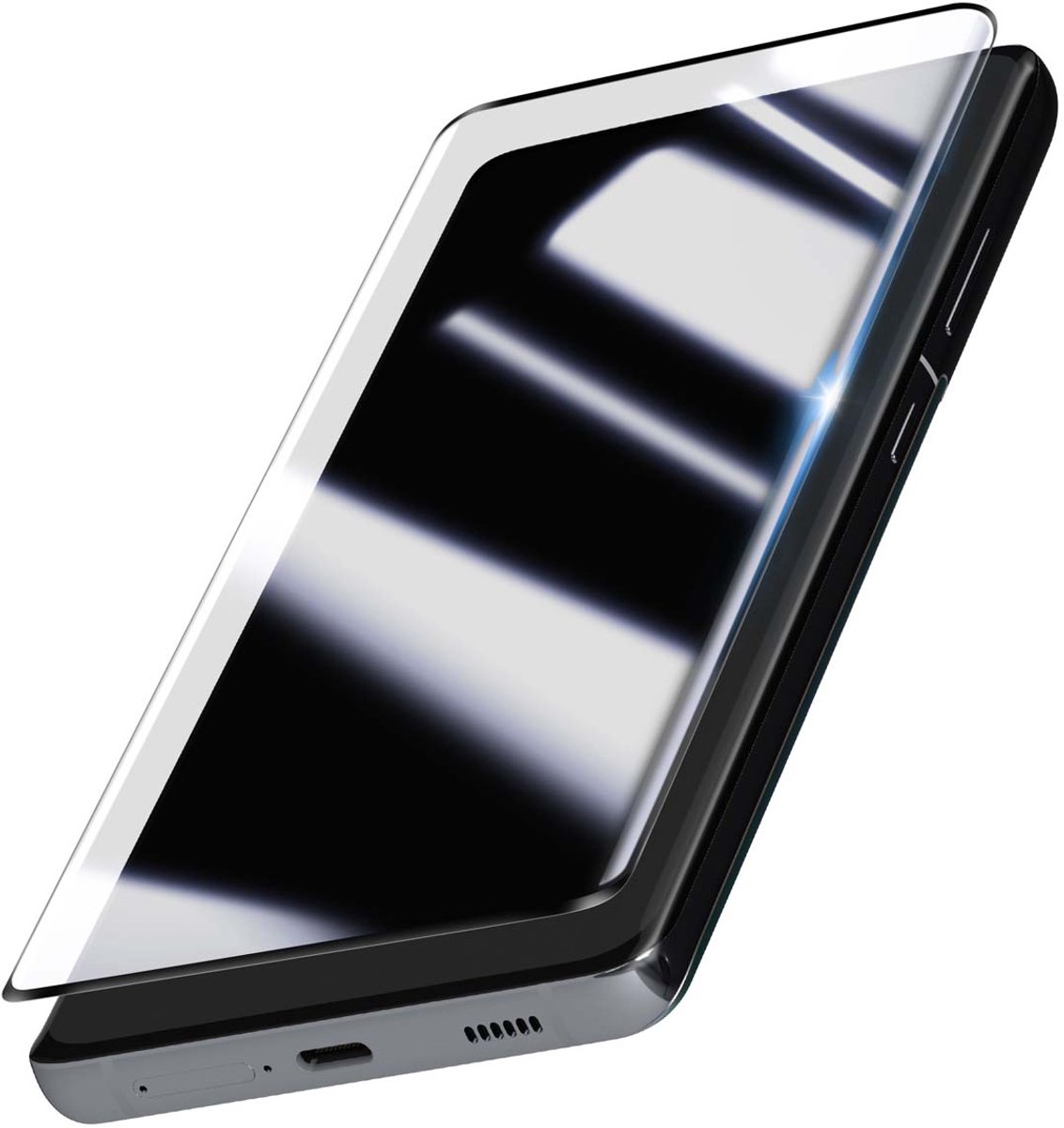 Avizar Gebogen Gehard Glas 3D Geschikt voor Samsung Galaxy S21 Ultra Volledige Bescherming, Transparant