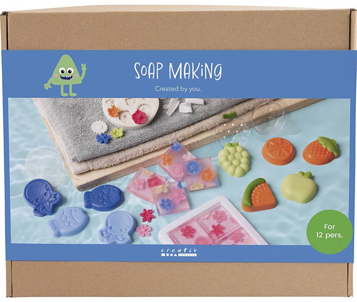 Creativ Company Groepsset Zeep Maken Blauw, Groen, Roze en Oranje