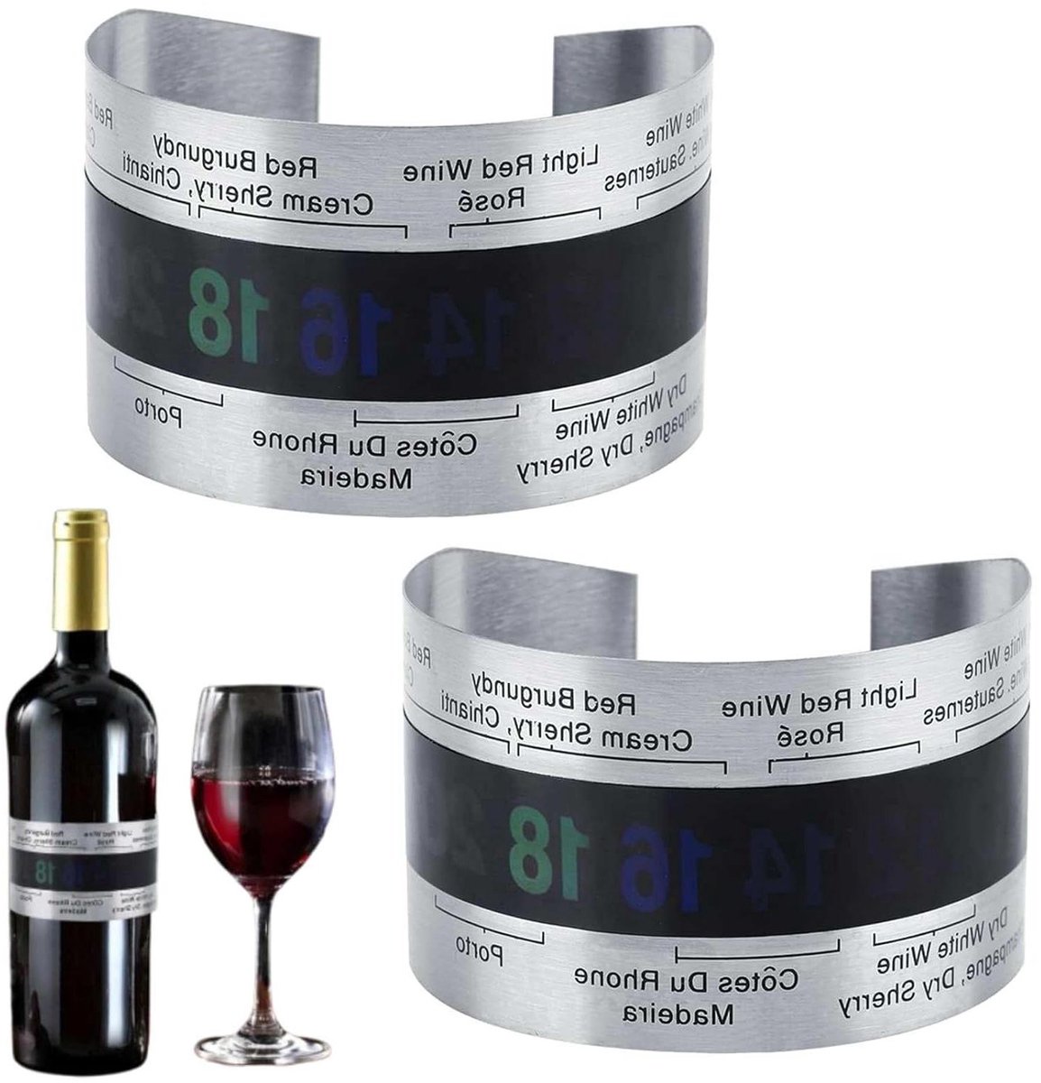 2-delige temperatuursensor voor wijn en bier - LCD thermometer voor rode wijnen - RVS wijnthermometer voor thuisgebruik - Realtime monitoring - Ideaal voor wijnhuizen & bierbrouwen