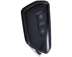 Autosleutel Hoesje geschikt voor Volkswagen VW - Sleutelcover - TPU Cover Sleutelhoes - Accessoires - transparant,zwart