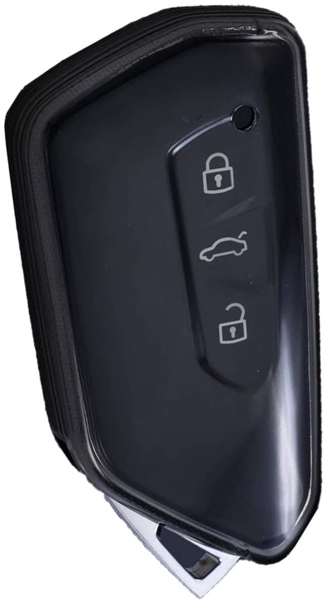 Autosleutel Hoesje geschikt voor Volkswagen VW - Sleutelcover - TPU Cover Sleutelhoes - transparant,zwart