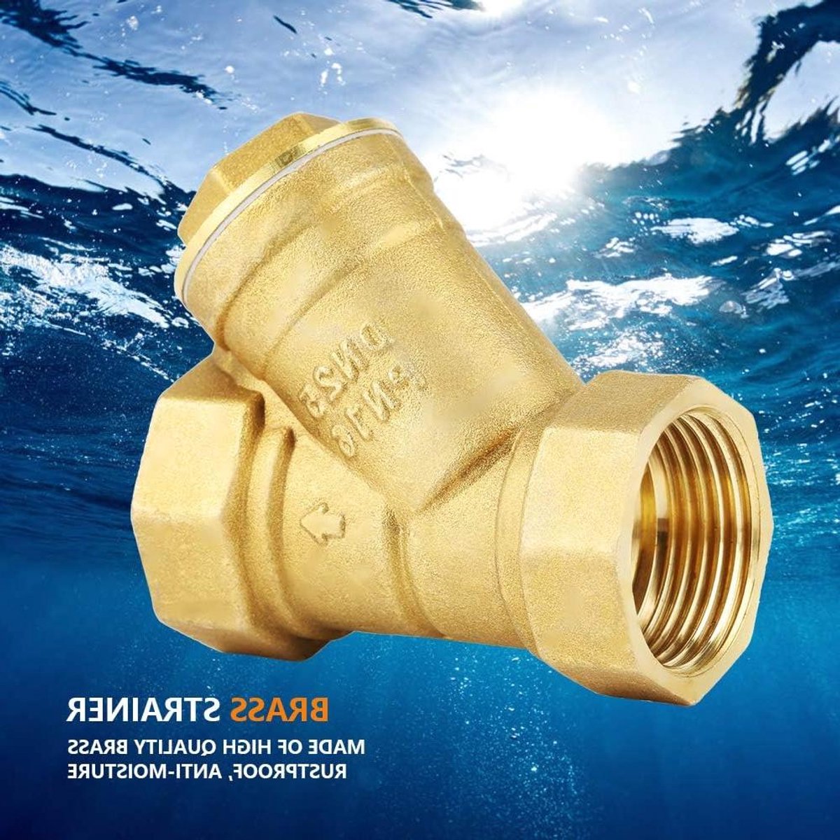 Y-vormige messing zeef filterventiel met 1" binnendraad voor water olie scheiding.