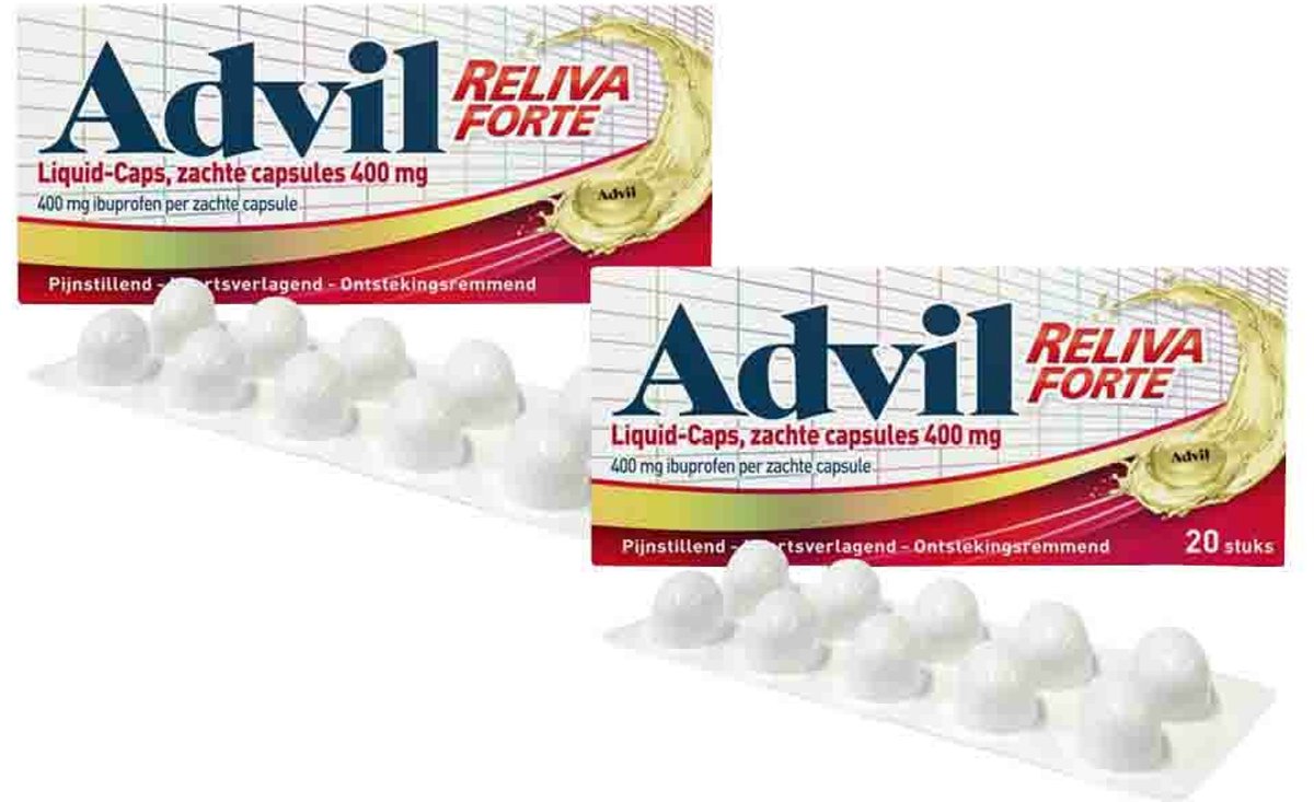 Advil Reliva Forte Liquid Caps 400mg - 2 x 20 capsules
